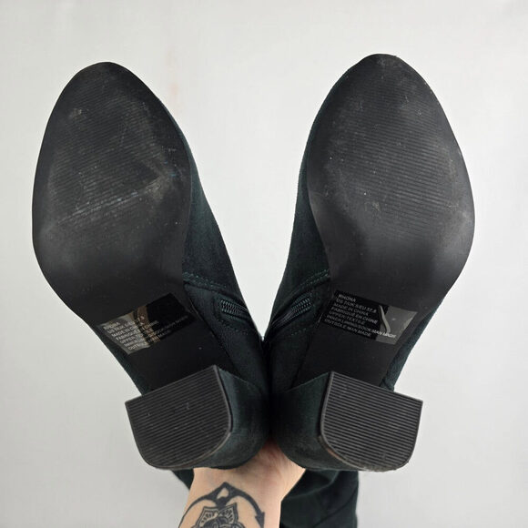 Shoedazzle Green Faux Suede Heeled Over The Knee Boots Size 7 - Picture 6 of 9